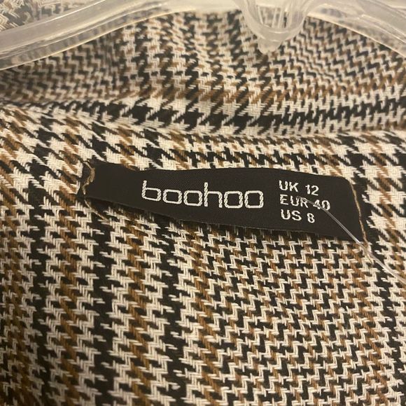 NWOT Boohoo Checker Suit Formal Blazer - Size 8 - Picture 3 of 4